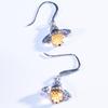 Cute Little Bee S925 Sterling Silver Earrings Female Personality Animal Zircon Crystal Women Earrings