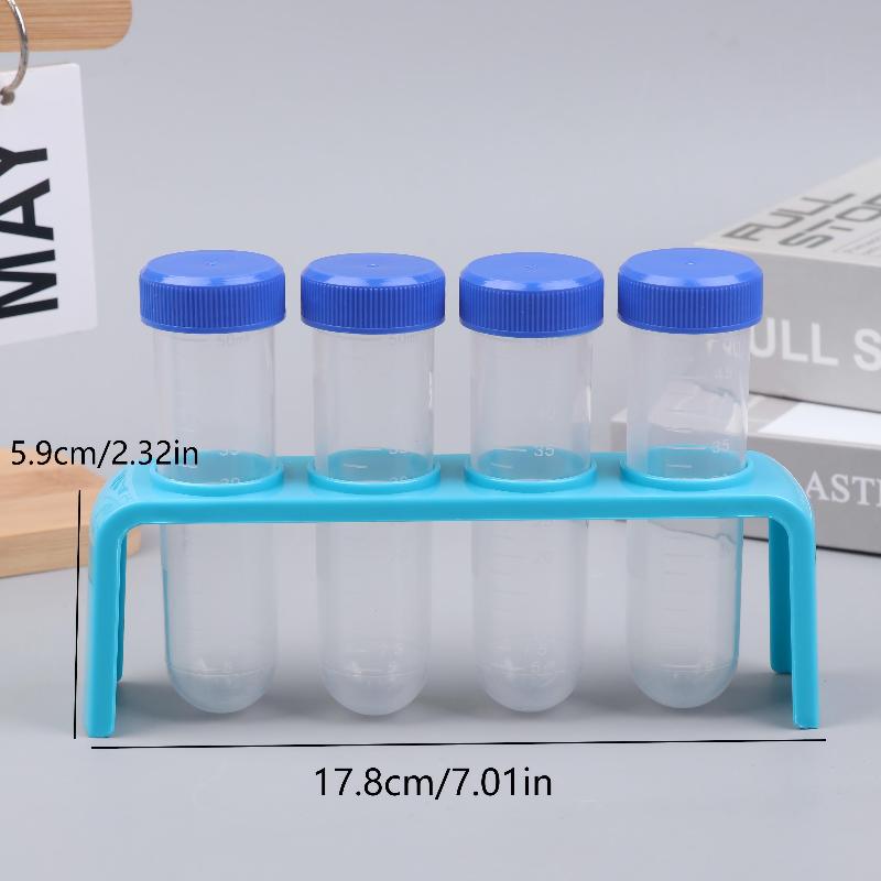 4Pcs Clear 50Ml Centrifuge Tubes With Test Tubes Stands Science Kit For School Science Experiment Educational Suppiles