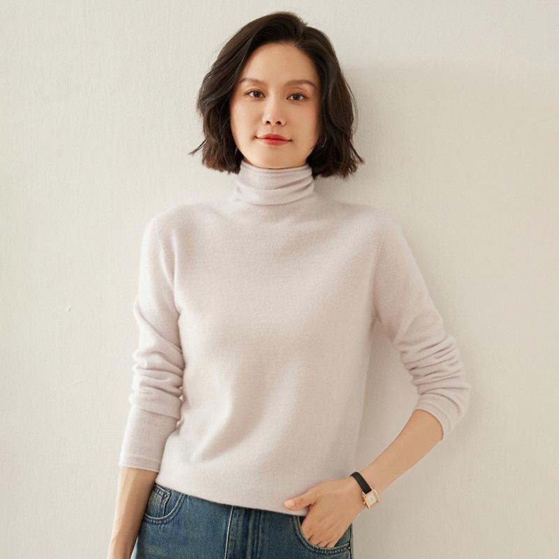 

Кашемировый пуловер с высоким воротником и отворотами - Универсальный свитер для осени/зимы XL (suitable for 115-130 jin)