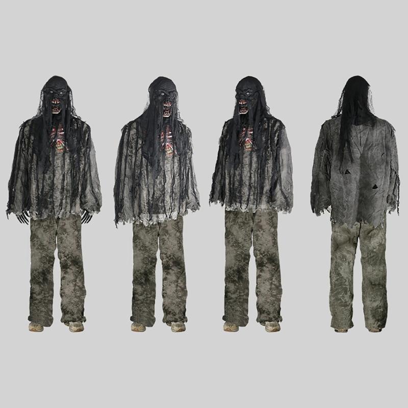 Childrens Corpses Costume Scary Halloween Corpses Costume Set Living Corpses Role Play Costume for Haunts House
