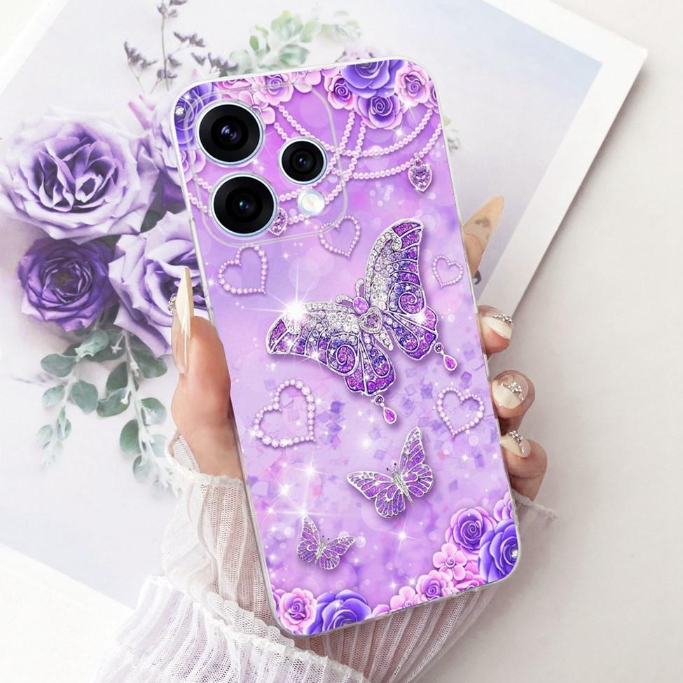 For Oppo Reno 15 5G Case Cover Transparent Fashion Butterfly Cute Cat Cool Painted Soft Bumper For Oppo Reno 15 CPH2825 Casing