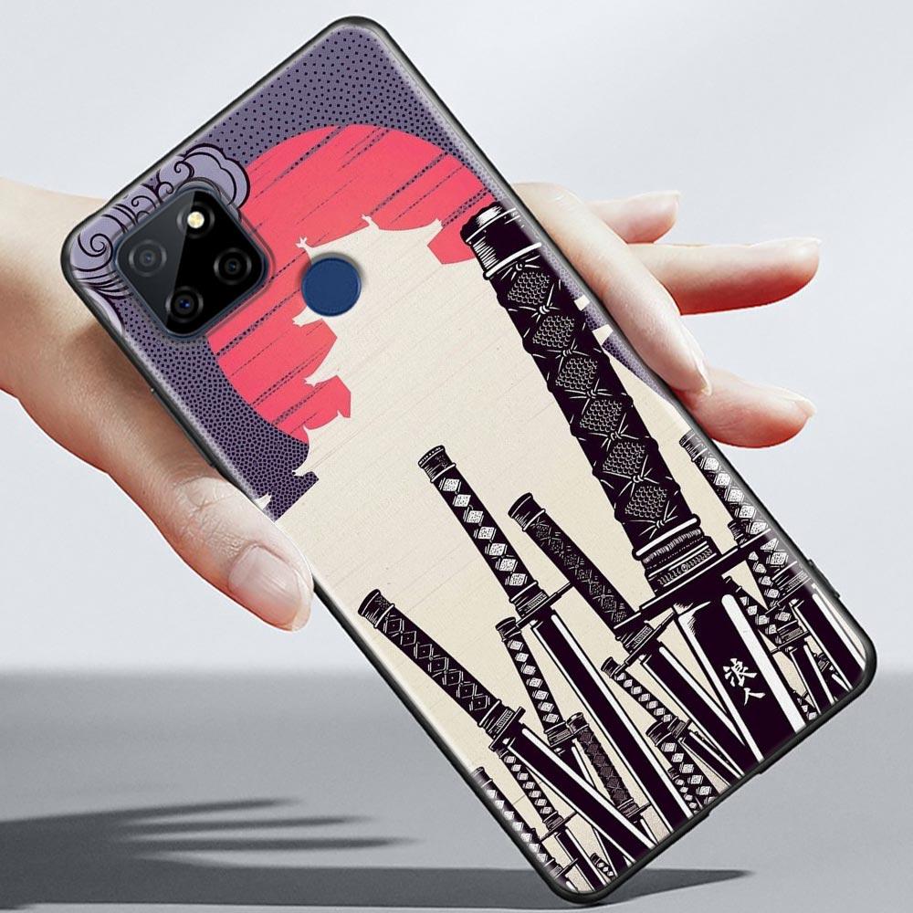 Red Sun Japanese Samurai Demon Art Anime Case For Realme C21Y C21 C25 C20 C15 C12 C11 C1 GT Master Neo Neo2 5G Funda Capa  Cases