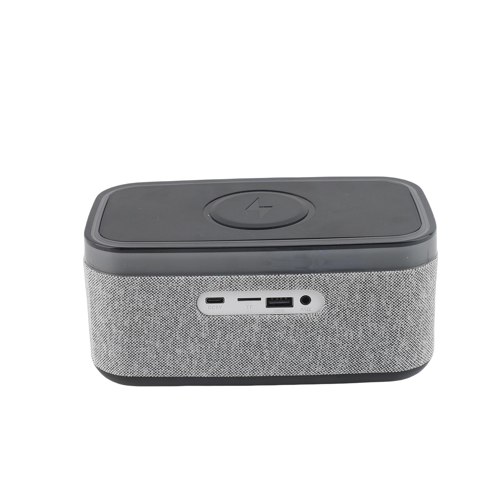 

Bluetooth Speaker 15W Wireless Charging RGB Light White Noise Digital Alarm Clock for Home Bedroom чорний