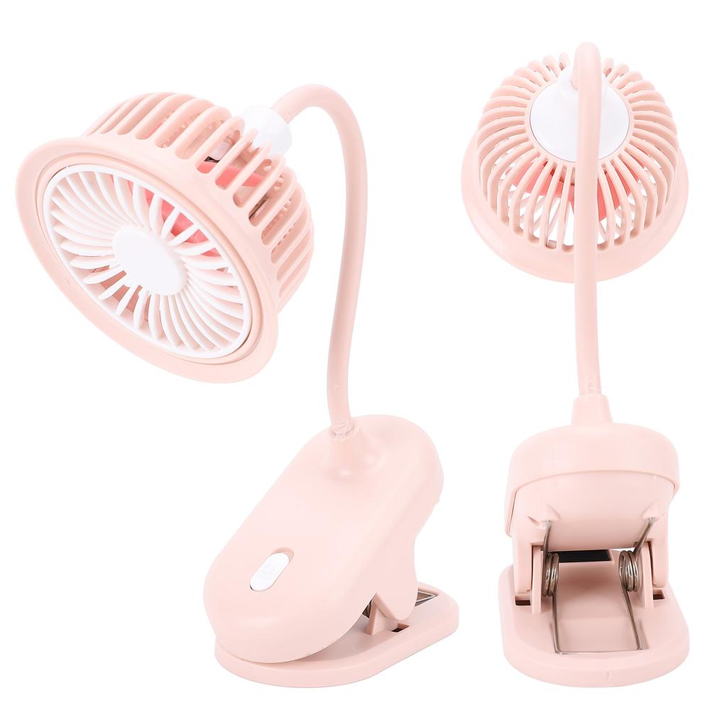 Pinker kleiner Clip-Ventilator Stilvoll und einfach USB-wiederaufladbarer Miniatur-Tischventilator für Zuhause