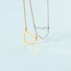 LATS Hollow Love Heart Pendant Necklaces for Women Men Couple Gold Plated Stainless Steel Clavicle Chain Minimalist Jewelry