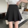 2026 Women's Black Pleated High-Waisted A-Line Umbrella Skirt - Summer Plus Size Slimming Short Skirt