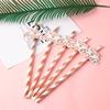10/20pcs Team Bride Rose Gold Paper Straws Bachelorette Party Wedding Decoration Drinking Straw To Be Hen Party Birdal Shower
