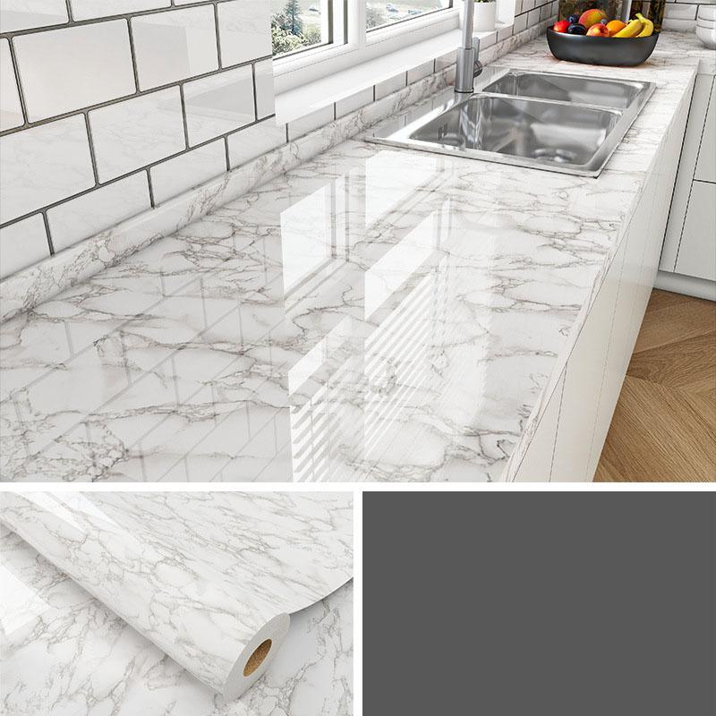 Marble Self Adhesive Film - Heat Resistant Kitchen Countertop Sticker, Waterproof Oil Proof Peel and Stick Wallpaper for Cabinet Refinishing