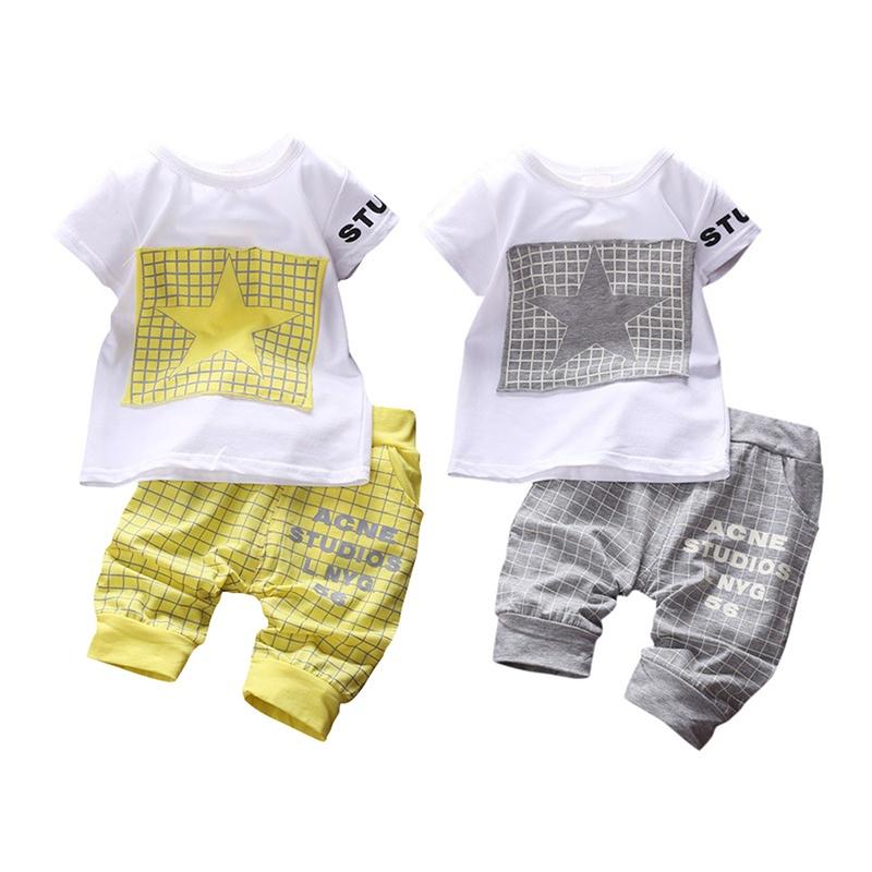 Summer Star Pattern Kids Clothes Sets Baby Boy Clothes