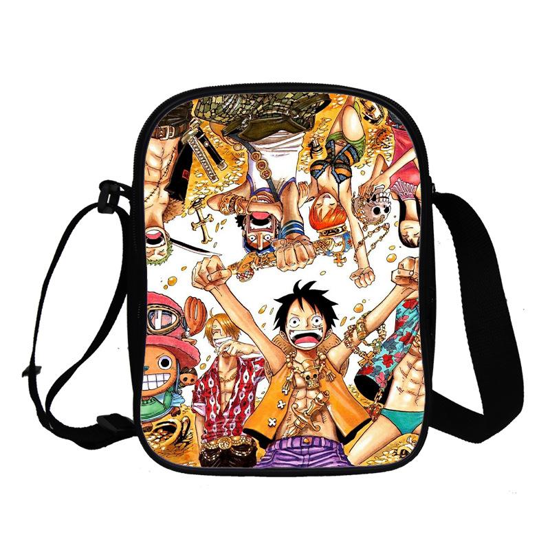 Animation Peripheral Messenger Bag, Primary And Secondary School Student Schoolbag 3D Full Color Printing Double-Layer Shoulder Bag Portable
