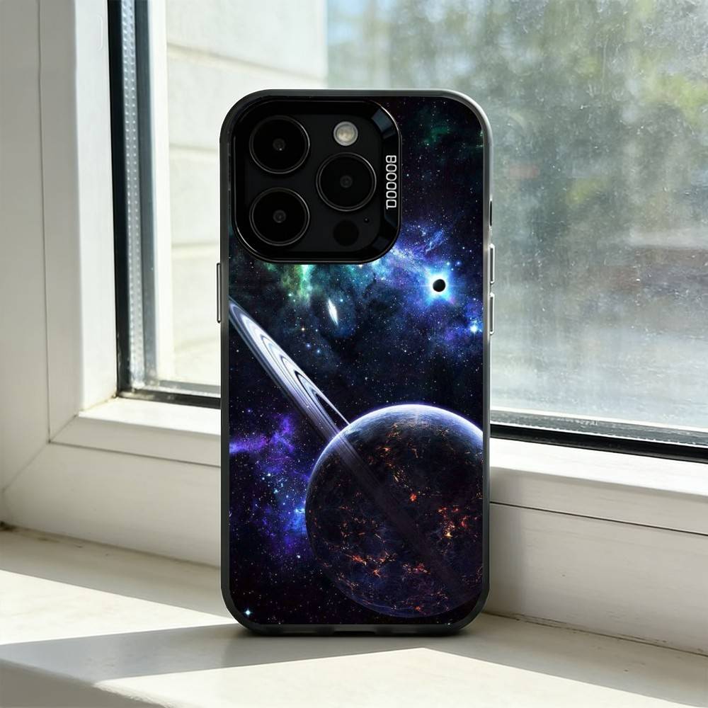 Space For Galaxy U-Universe Phone Case For iPhone 17,16,15,14,13,12,11 Plus,Pro Max,XS,Colorful Silver Phone Case Funda Cover