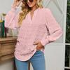 Women's  Autumn New Arrivals Polka Dot Long Sleeve Bubble Sleeve V-Neck Blouse Top
