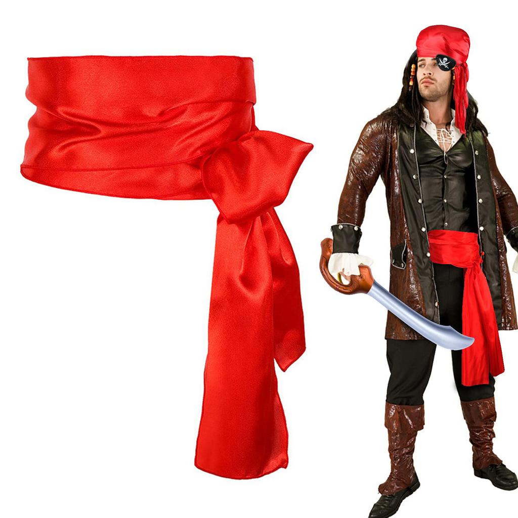 Pirate Hairband Captain Bandanas Belt LARP Supplies for Halloween Teens Masquerade Dress-up Theme Party