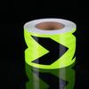 10CM Wide Green Background Black Arrow Reflective Truck/Car Sticker - Anti-collision Luminous Warning Strip