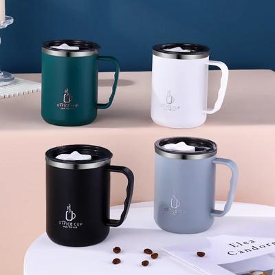 500ml Thermos Mug 304 Stainless Steel Coffee Cup With Handle Leak-Proof Vacuum Flask Insulated Cup Portable Thermal Water Bottle