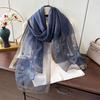 Silk Wool Embroidered Silk Scarf Women'S Fashion Foreign Style Winter Warm Scarf Cold Shawl with Thin Style