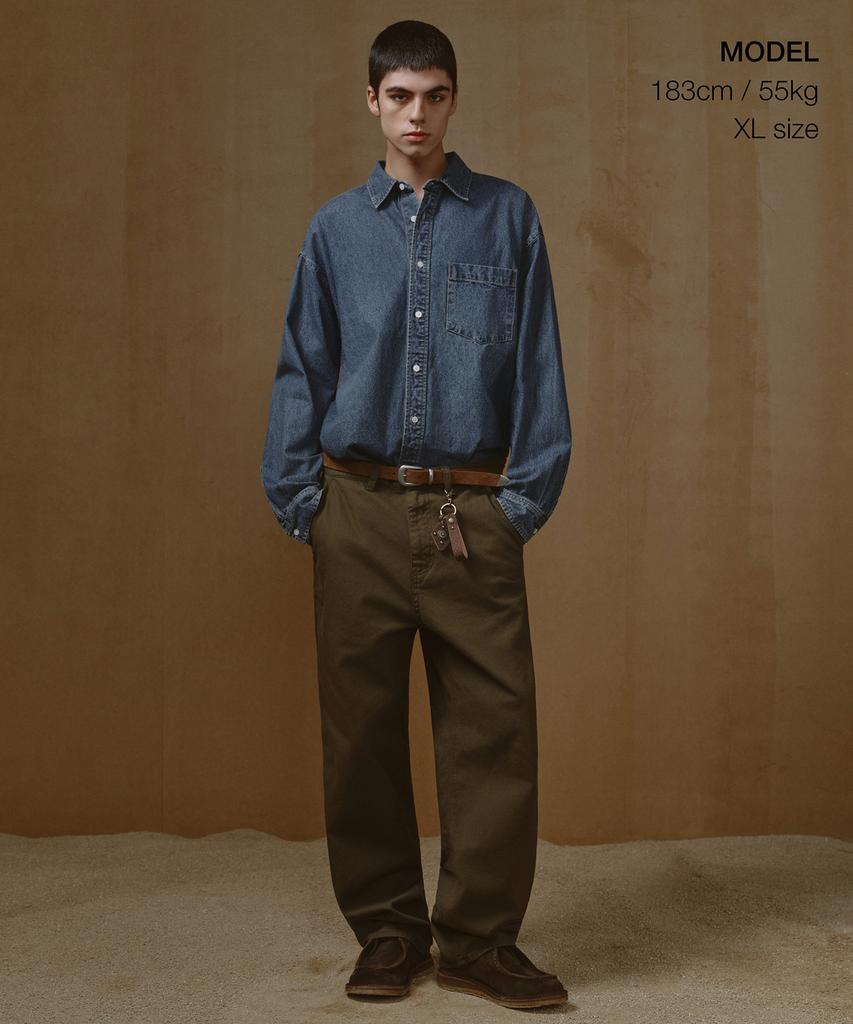 MUSINSA STANDARD Heavyweight Oversized Denim Shirt [Medium Indigo]