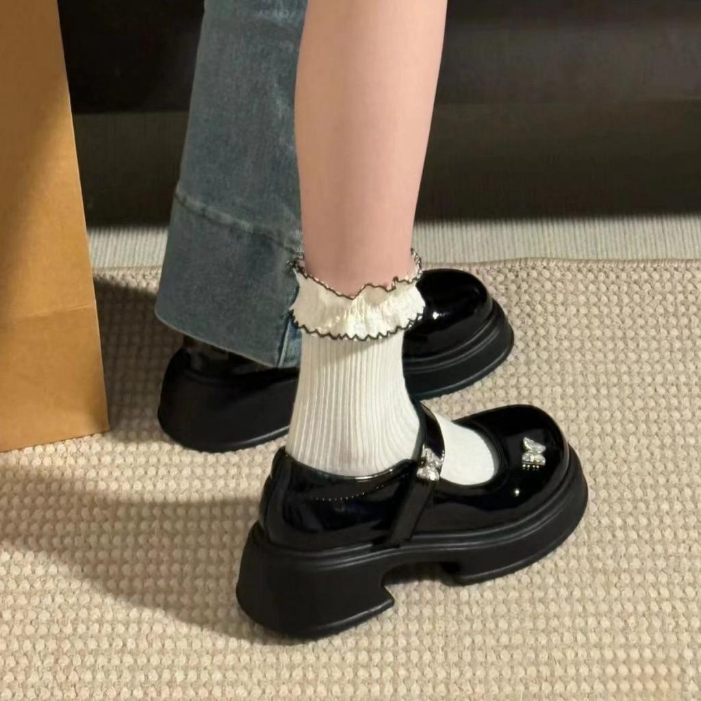 Summer Butterfly British Style Mary Jane Shoes 2025 Niche Women's Shallow Mouth Explosion Lightweight Casual Skirt Single Shoes
