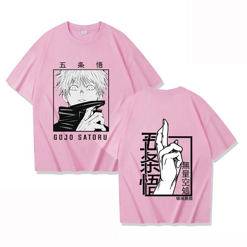 Hot Anime Gojo Satoru Printed Loose T-shirt Women Men Fashion Harajuku Casual Cool Cartoon Streetwear Tops