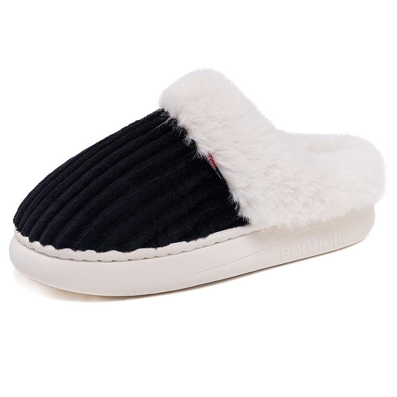 Cotton Shoes for Warmth, Indoor Anti-slip, Soft-soled Fleece Slippers for Women