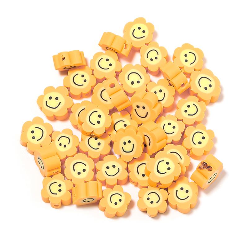 50Pcs Cute Soft Pottery Fruit Bead Clay Animal Pattern Loose Bead  Diy Children Girl Charm Jewelry Bracelets Necklace Supplies