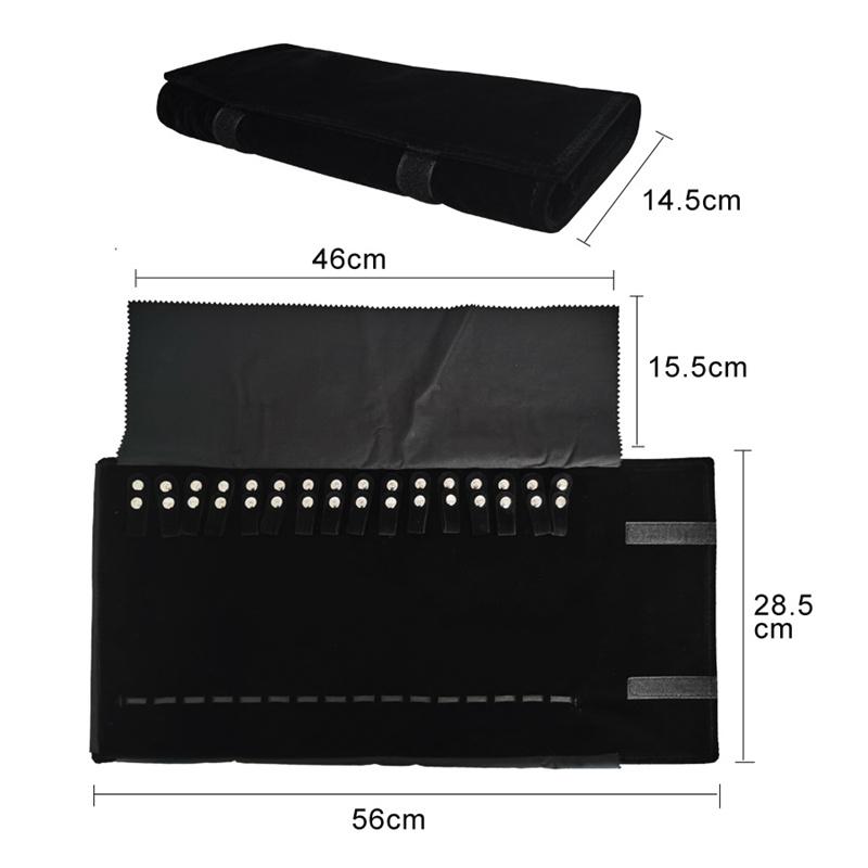 

Новый стиль Полностью черный бархатный органайзер для украшений Удобная сумка для хранения Кольцо Ожерелье Пусеты Хранение коллекции украшений Дисплей Реквизит 1pc