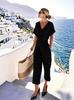 2026 European Summer Elegant Casual Women's Solid Color Irregular Set
