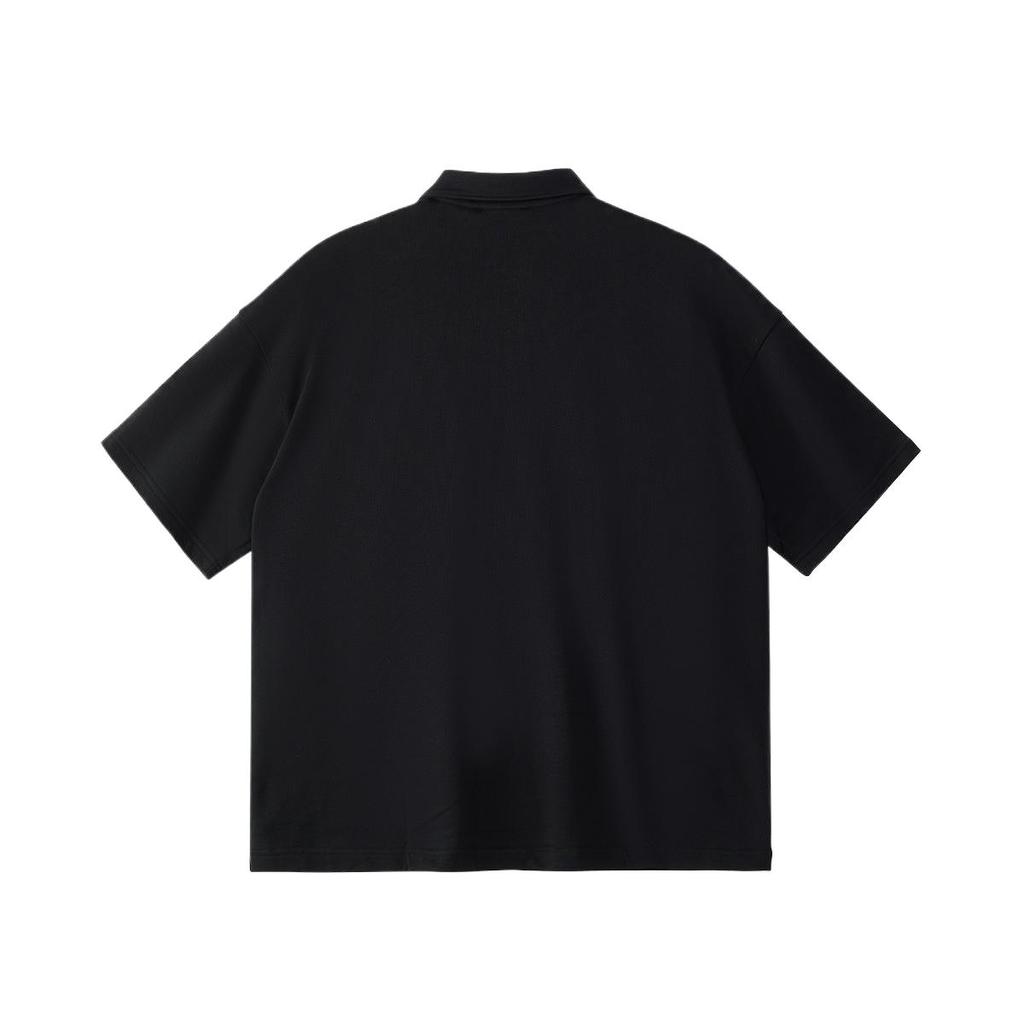 Fila Logo Pattern Pullover Loose Short Sleeve Polo Shirt Men Tops Black T11M432110ABK