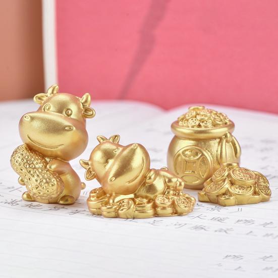 Cartoon Cow Cattle Design Car Home Table Garden Succulent Resin Decor Ornament