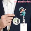 2D Flat Acrylic Nurse Girl With Nurse Cap Retractable Badge Reel, Sturdy Medical ID Tag Clip Accessory For Medical Students Nurses And Hospital Worker