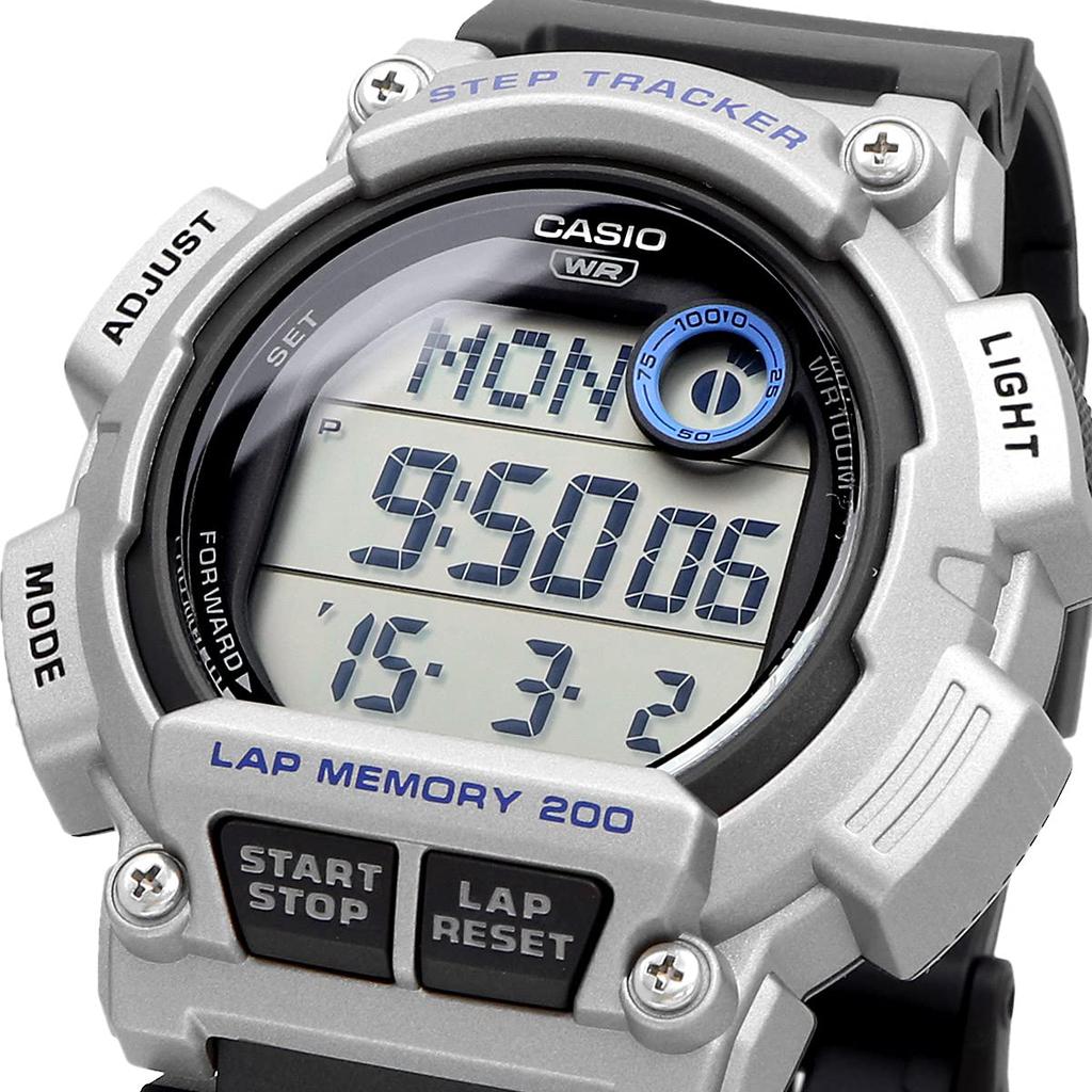 CASIO Digital Watch Step Tracker Equipped with Step Counting Function Overseas Model Matte Silver x Black [Casio] WS-2100H-1A2V Men's [Item]
