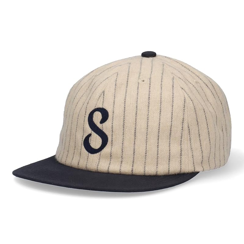 

[shot] stripe flannel S logo wool cap hat Schott Stripe Cap (beige)
