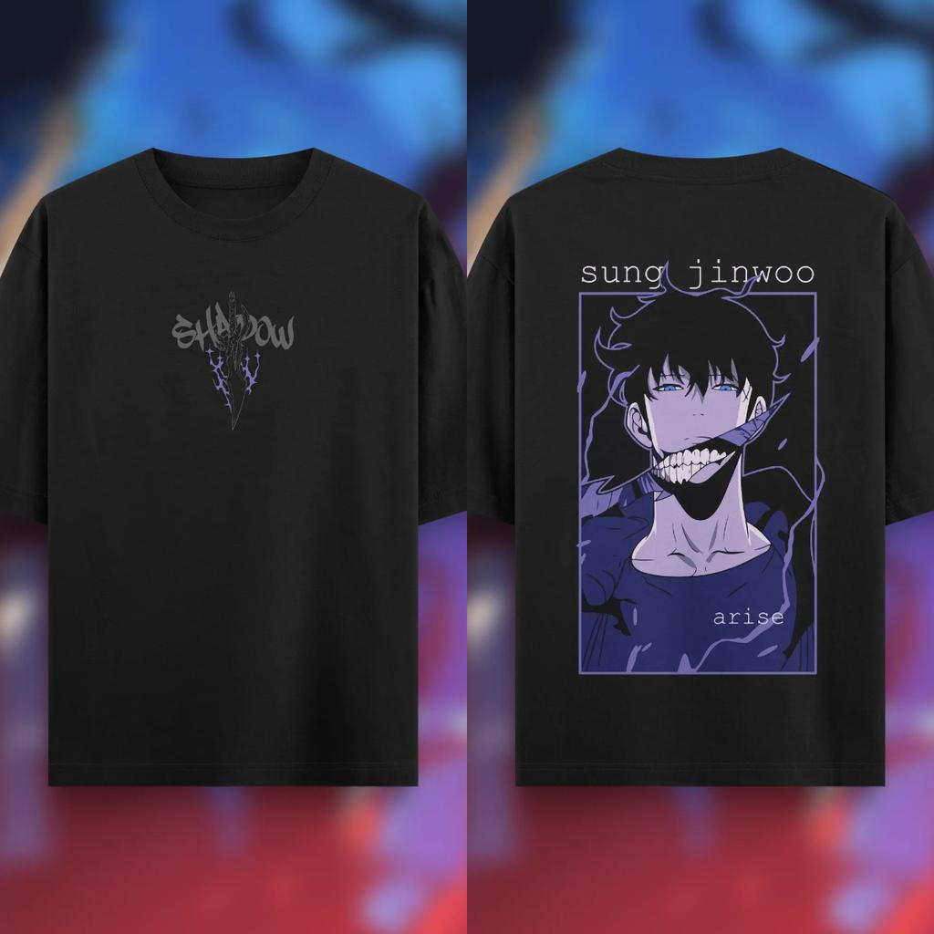 Summer Men T-shirts Best Selling Breathable Cotton Solo Leveling Anime Oversized Y2k Short Sleeve Vintage Male T-shirt Fans Gift