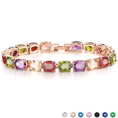 Kérastase Rose Gold Zircon Bracelet: Colorful Copper Jewelry for Women