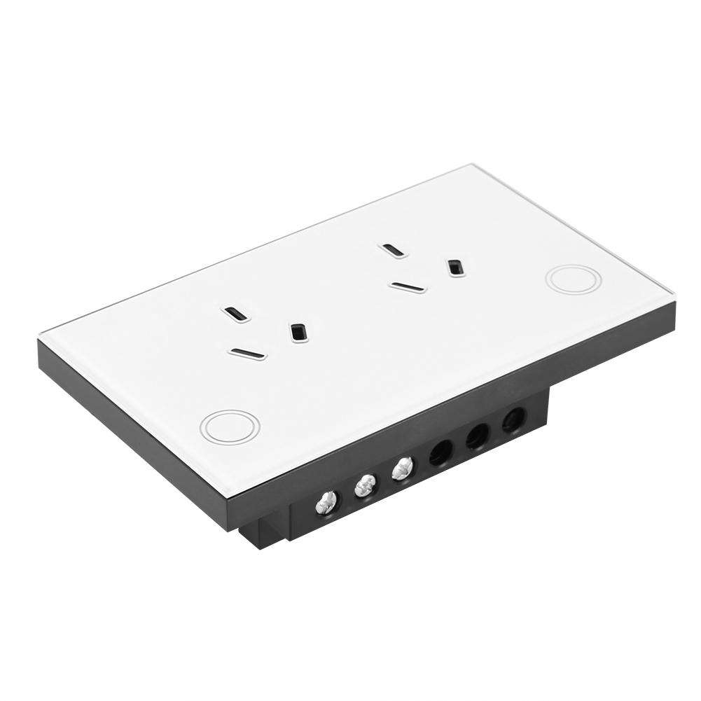 Priză de perete WIFI inteligentă Ieșire de perete din sticlă securizată Priză de alimentare  ( alb)