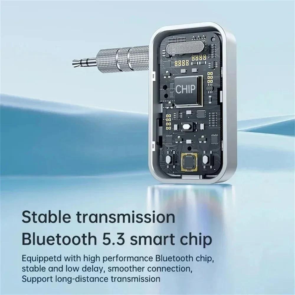 Bluetooth 5.3 Transmitter Receiver Adapter Wireless Audio For Car Music Headphone Speaker 3.5mm Jack AUX Wireless Audio Adapter