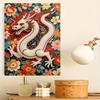 DIY Pearl Gem Chinese Dragon Floral Pattern Shining Bead Craft Art Home Wall Ornament Simple Unframed Room Decoration Modern Art Wall Hanging