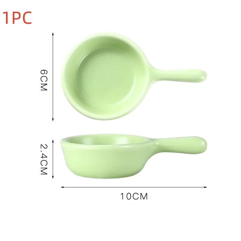 Mini Dipping Saucer with Handle Household Ceramic Sauce Dish Japanese Salad Seasoning Serving Tool Kitchen Chopstick Holders