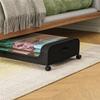 Curved Underbed Storage Box With Wheels Clear Dustproof Fabric Cover For Clothes Shoes Home Bedroom Space Saving Organizer