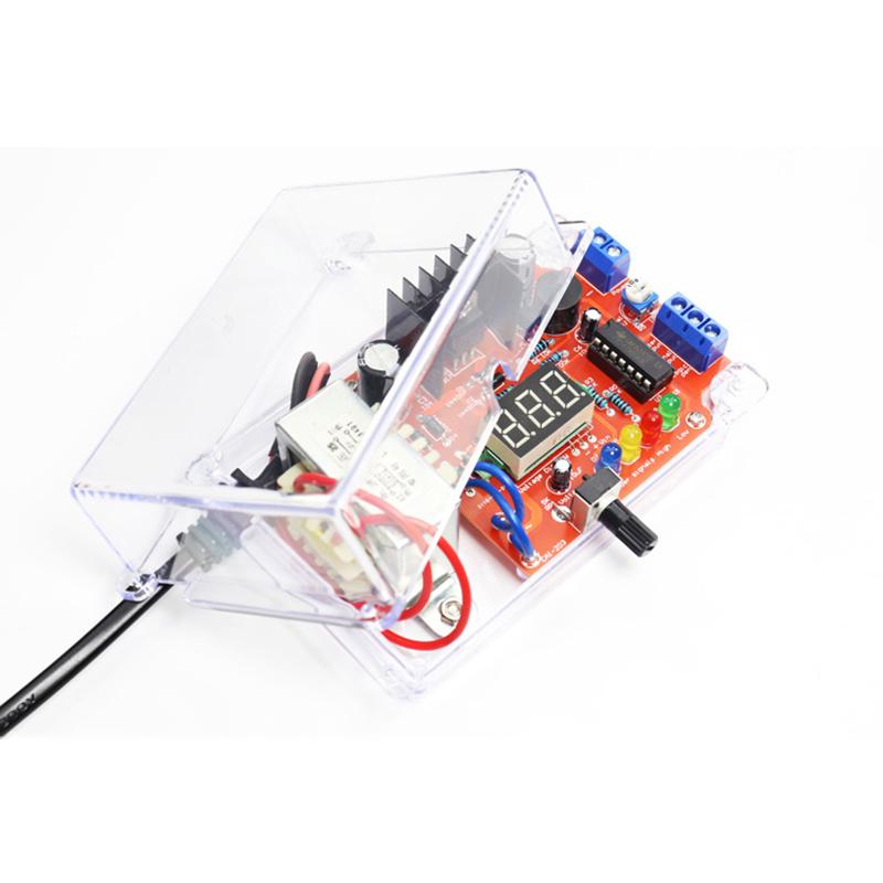 Electronic DIY LM317 Adjustable Voltage Regulated Kit DC Step-down Power Supply Making Parts With Case Soldering Assembly 220V