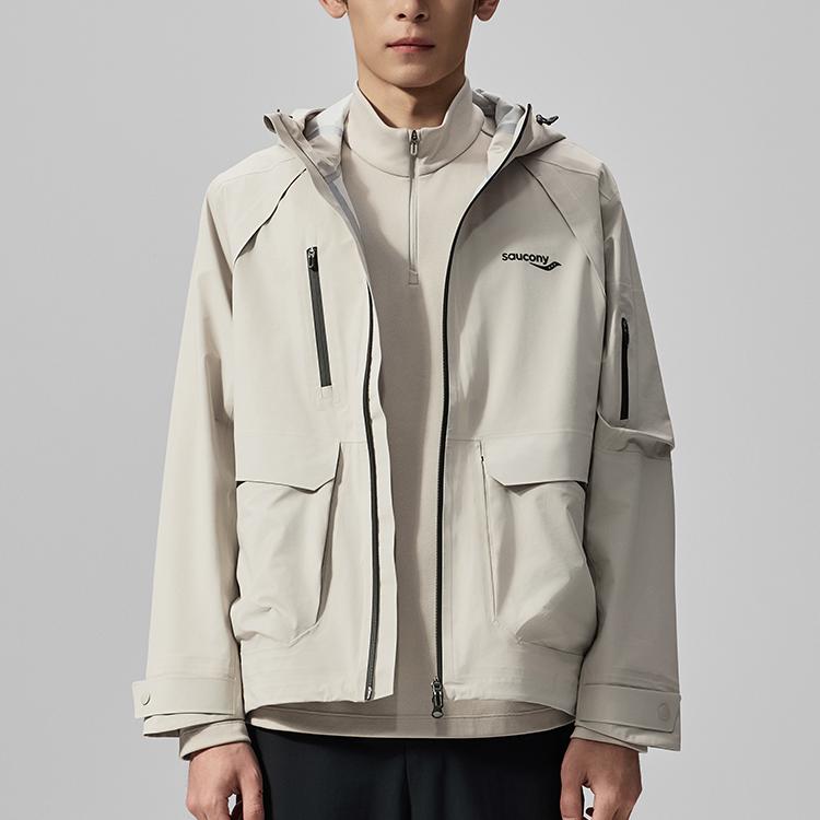 Saucony Mens Running Series Comfortable Breathable Training Jacket Men jackets Smoke-Gray SA2259WJ03C-GR084