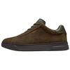 Highline Synthetic Leather Cow Split Leather Lace-Up Round Toe Low-Top Sneakers Men Sneakers Brown CCI50-OLV