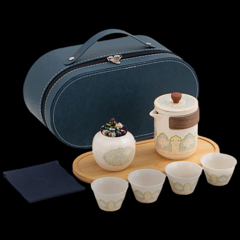 WODING Classic Ceramic Travel Tea Set