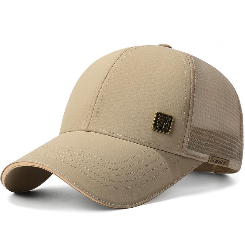 High-Quality Chinese Style Duckbill Baseball Cap with Iron Badge - Breathable Mesh for Outdoor Sun Protection