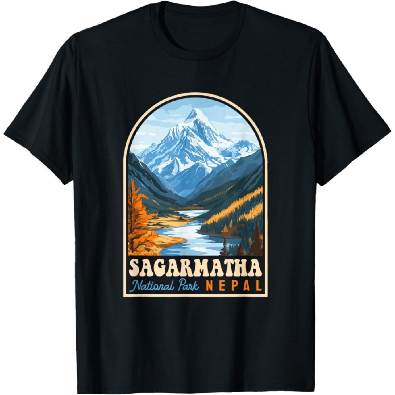Национальный парк Сагарматха Непал Ретро Сувенир Футболка Эверест S