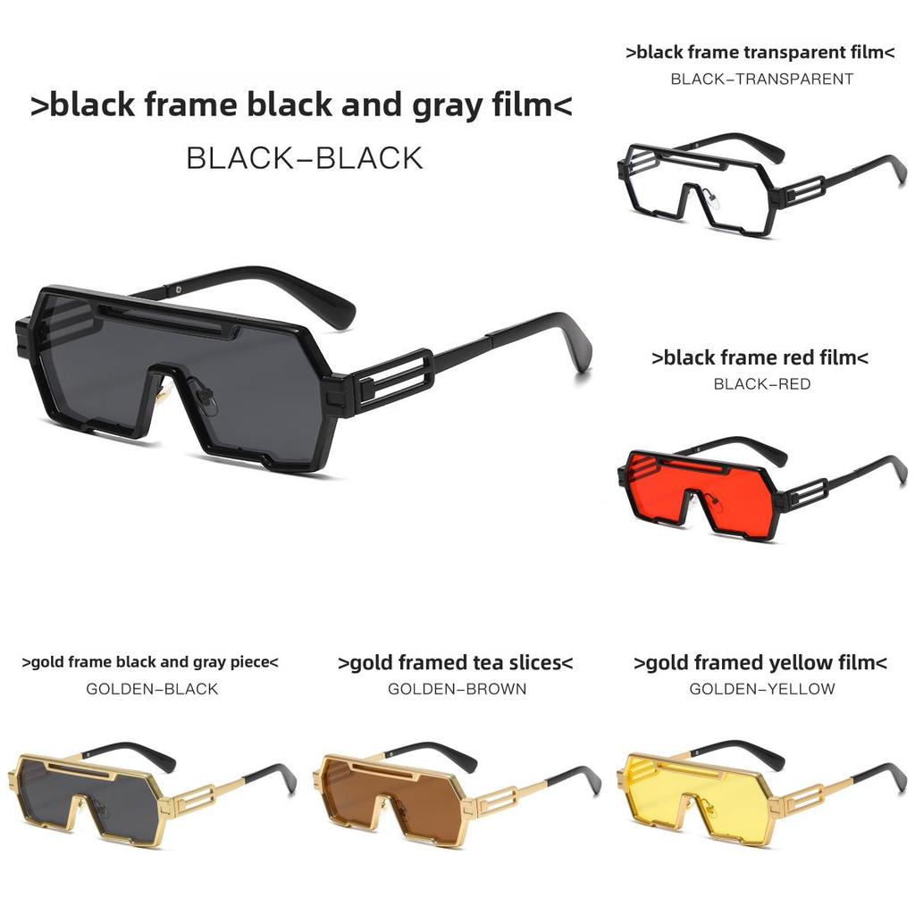 Cyberpunk Square Sunglasses With Metal Frame Uv400 For Cycling And Travel
