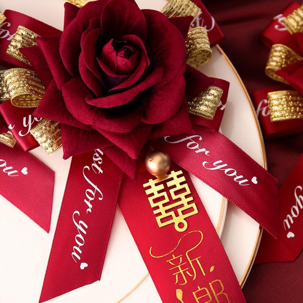 Flower Bridesmaid Decorative Chinese Style Corsage Groom Brooch Wedding Corsage Bride Brooch