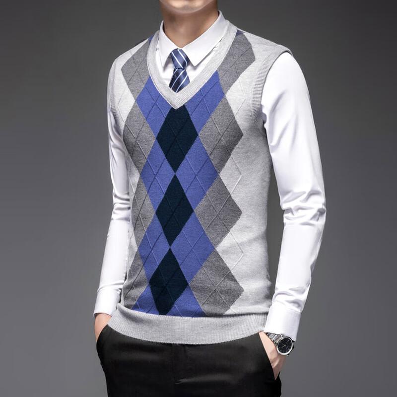 Hengyuanxiang Men's Wool Blend V-Neck Sweater Vest