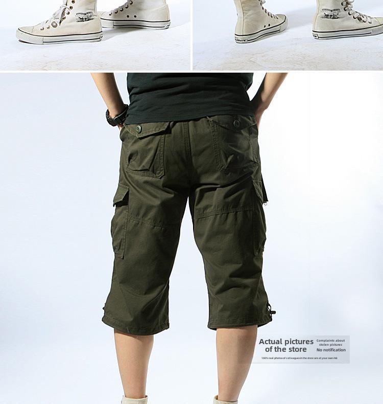 Herren Sommer Baumwoll-Overall mit lockerer Passform, mehreren Taschen und mittellangen Shorts für die Freizeit im Freien