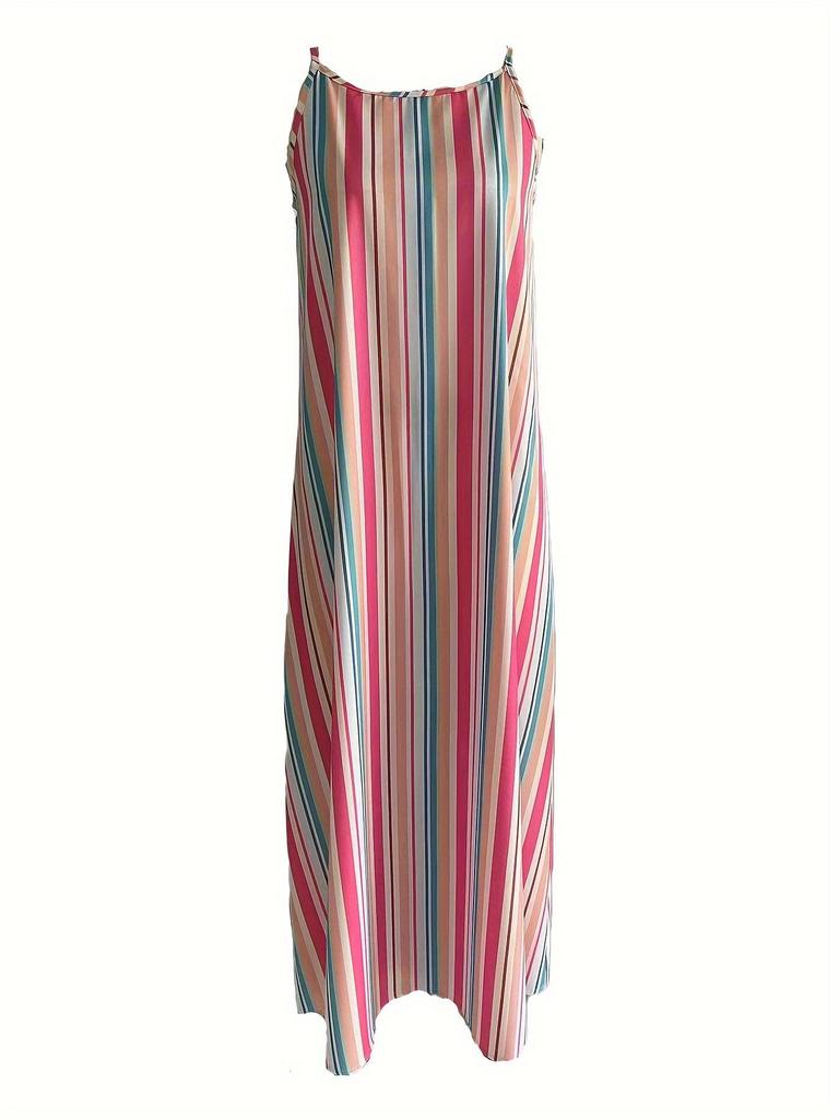 European and American Fashion 2024 Bohemian Print Sling Dress - New Arrivals